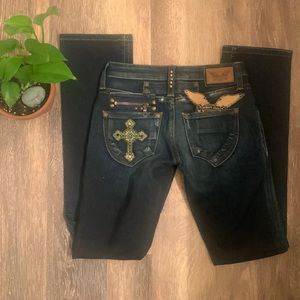 Embellished Robin’s Jean with cross